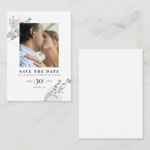 Cartão De Visita Simples casamento de fotos modernas Salve o cartã