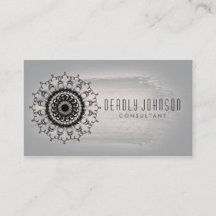 Cartão De Visita Simples Cinza de Cor da Água Branca e Negra