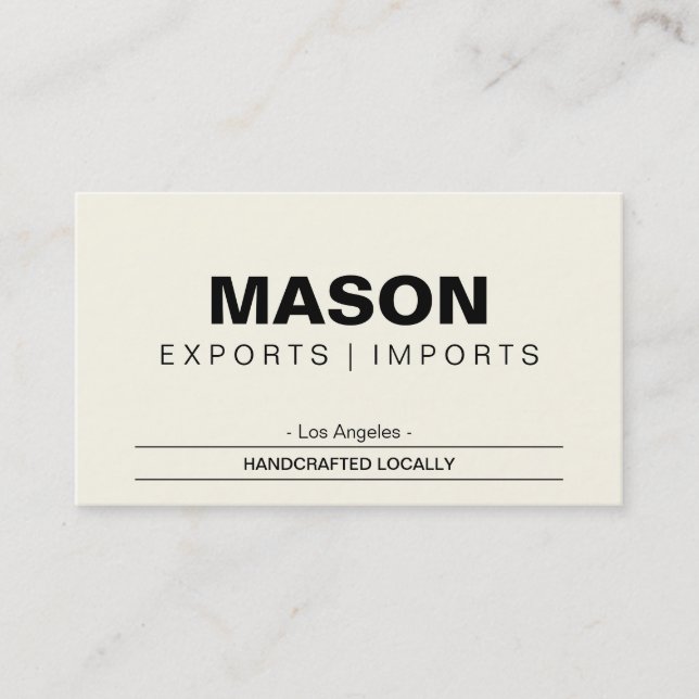 Cartão De Visita Simples | Cream (Frente)