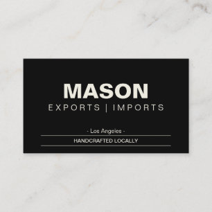 Cartão De Visita Simples Creme/Preto