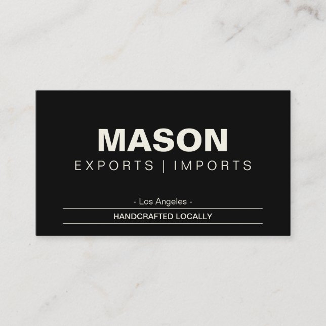 Cartão De Visita Simples | Creme/Preto (Frente)