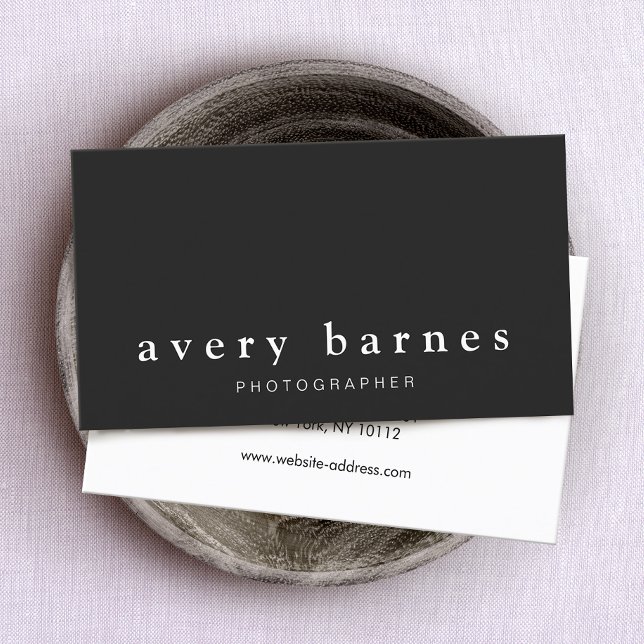 Cartão De Visita Simples criativo profissional preto moderno (Criador carregado)