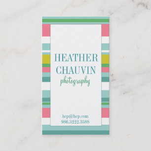 Cartão de visita simples das listras coloridas