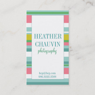 Cartão de visita simples das listras coloridas