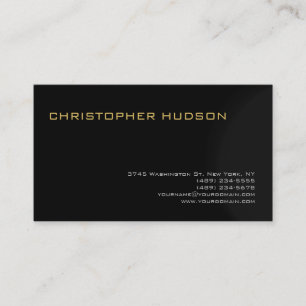 Cartão de visita Simples de Cinza Negra Moderna