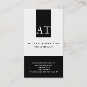 Cartão de visita simples de consultor monograma