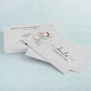 Cartão De Visita Simples Doula Midwest Treinador de Gravidez Modern