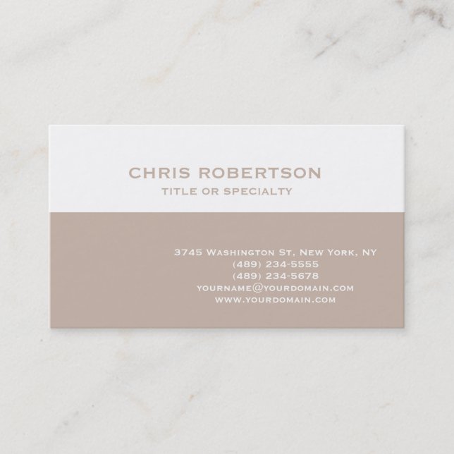 Cartão de visita simples e bege branco (Frente)