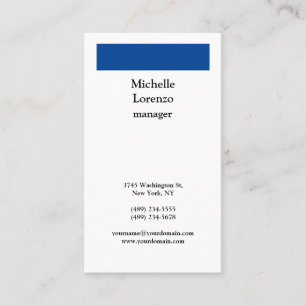 Cartão De Visita Simples e Comum Profissional Azul e Branco