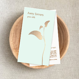 Cartão De Visita Simples e Dourada fitossanidade e bem-estar