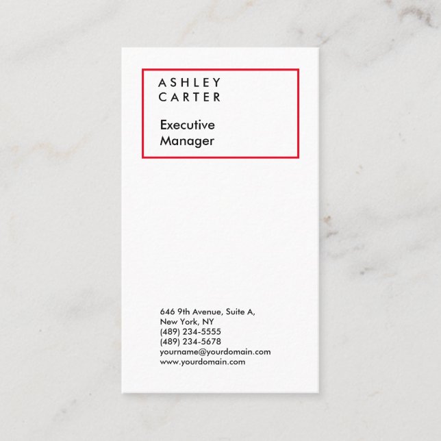 Cartão De Visita Simples e elegante profissional moderno (Frente)