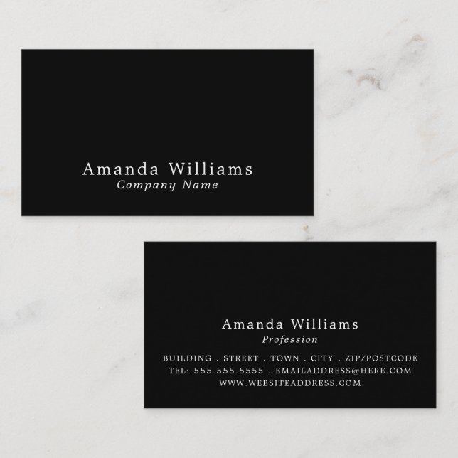 Cartão De Visita Simples e Minimalista (Frente/Verso)