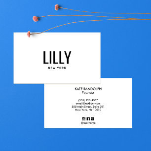 Cartão De Visita Simples e Moderno Black White Professional