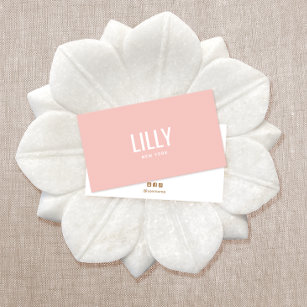 Cartão De Visita Simples e Moderno Blush Pink Beleza Profissional