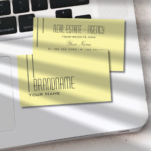 Cartão De Visita Simples e Profissional de Pastel Amarelo Simples