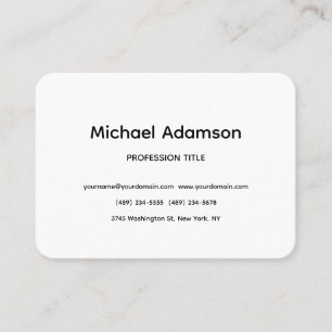 Cartão De Visita Simples e simples minimalista branco preto