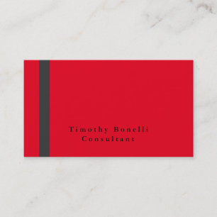 Cartão De Visita Simples Elegante Cinza Vermelho Profissional Moder
