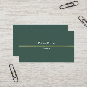 Cartão De Visita Simples Elegante Dourado Advogado de Strike, Cinza