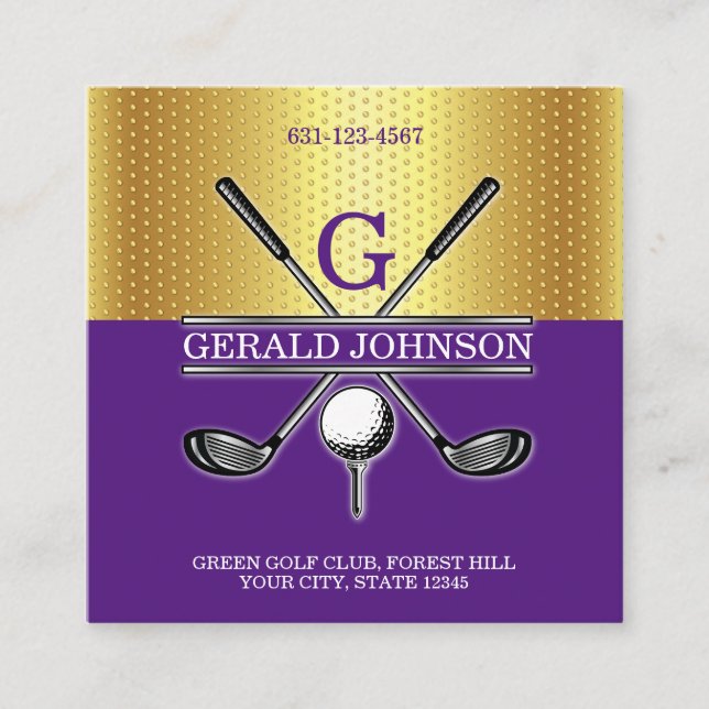 Cartão de Visita Simples Elegante Dourado Personal (Frente)