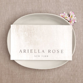 Cartão De Visita Simples Elegante Esmagado Brancos de Mármore Profi