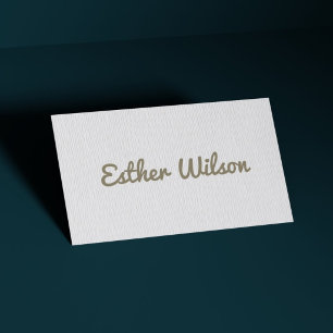 Cartão De Visita Simples Elegante Limpa Textura Branco Ousado