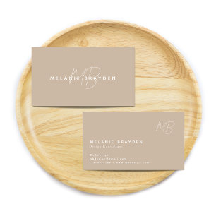 Cartão De Visita Simples Elegante Mínimalista Dois Monograma