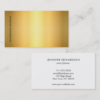 Cartão De Visita Simples elegante ouro branco profissional