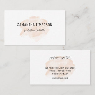 Cartão De Visita Simples Elegante Peach Watercolor Professional