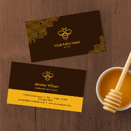 Cartão De Visita Simples Fazenda Apiarista De Abelhas Moderna Honey