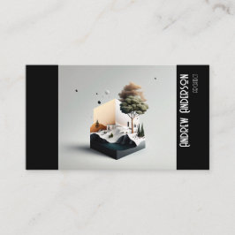 Cartão De Visita Simples foto cinza preto arquiteto