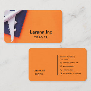 Cartão de visita Simples Laranja e Preto