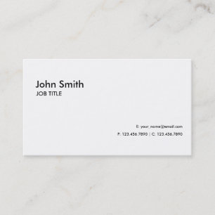 Cartão De Visita Simples liso moderno elegante profissional branco