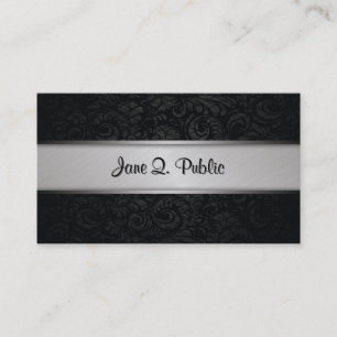 Cartão De Visita Simples liso preto moderno elegante profissional