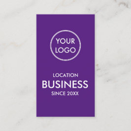 Cartão De Visita Simples Logotipo de negócios minimalista roxo
