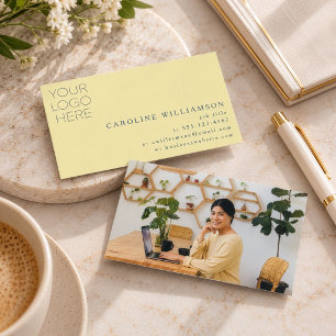 Cartão De Visita Simples Logotipo Minimalista Moderno Amarelo Mante