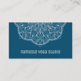 Cartão De Visita Simples Mão Elegante De Teal Desenhada Mandala