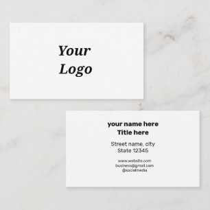 CARTÃO DE VISITA SIMPLES MINIMAL ADICIONE SEU LOGO TEXTO PERSONALIZ