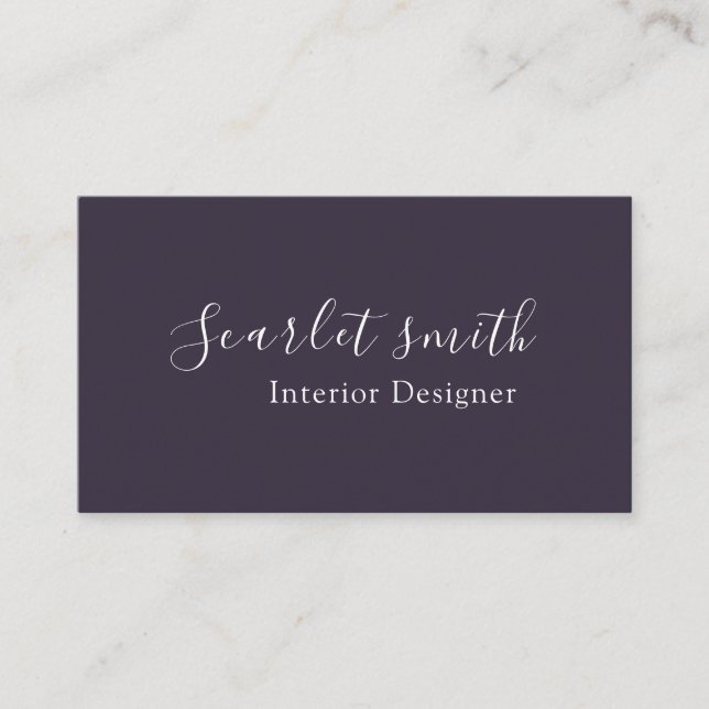 Cartão De Visita Simples minimalista moderno elegante (Frente)