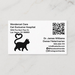Cartão De Visita Simples, Moderna, Hospital Veterinário Código QR