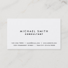 Cartão De Visita Simples moderno elegante liso profissional branco