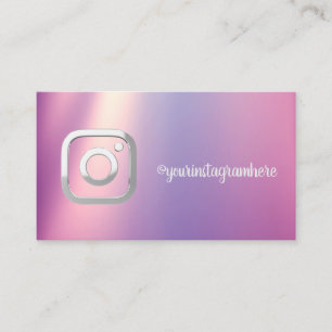 Cartão De Visita Simples Moderno, Mídia Social Instagram Prata