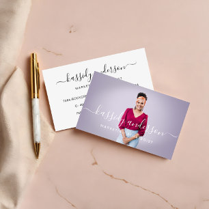 Cartão De Visita Simples Moderno Profissional Foto Elegante Roteiro