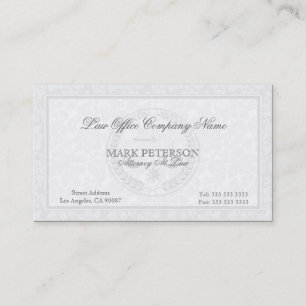 Cartão De Visita Simples Monocromático E Damasco, Procurador De Dir