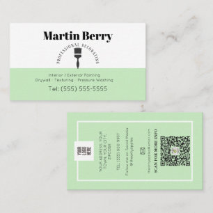 Cartão De Visita Simples Pincel pincéis desenho decorador de interi