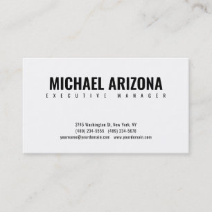 Cartão De Visita Simples Plana Mínima Preta e Branca