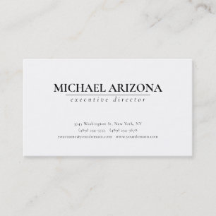 Cartão De Visita Simples Plana Mínima Preta e Branca