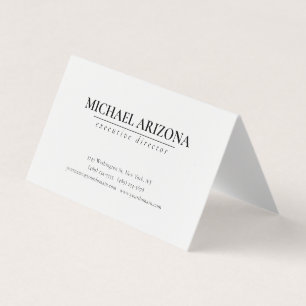 Cartão De Visita Simples Plana Mínima Preta e Branca