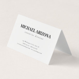 Cartão De Visita Simples Plana Mínima Preta e Branca