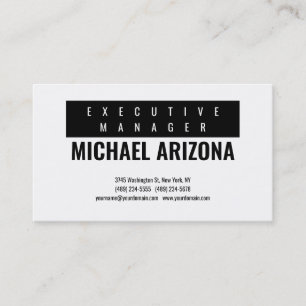 Cartão De Visita Simples Plana Mínima Preta e Branca