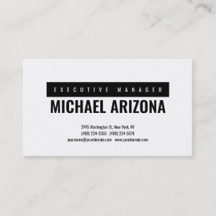 Cartão De Visita Simples Plana Mínima Preta e Branca